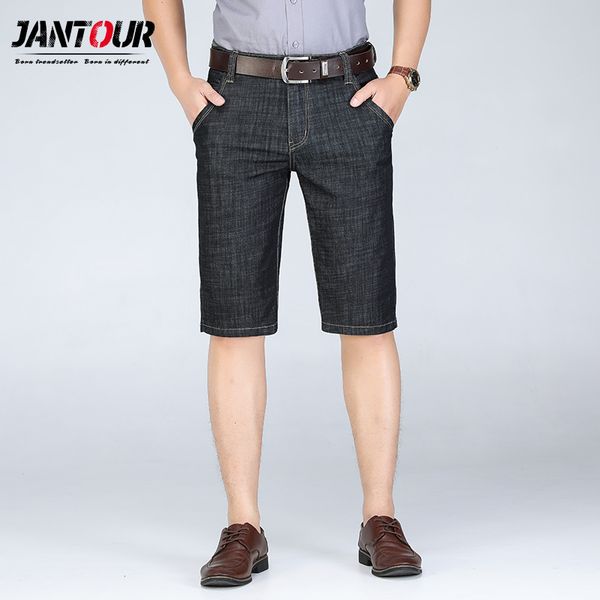 

2020 new summer black cotton denim s men slim fit fashion jeans short male clothes plus size 28-35-40-42-44-46, Blue