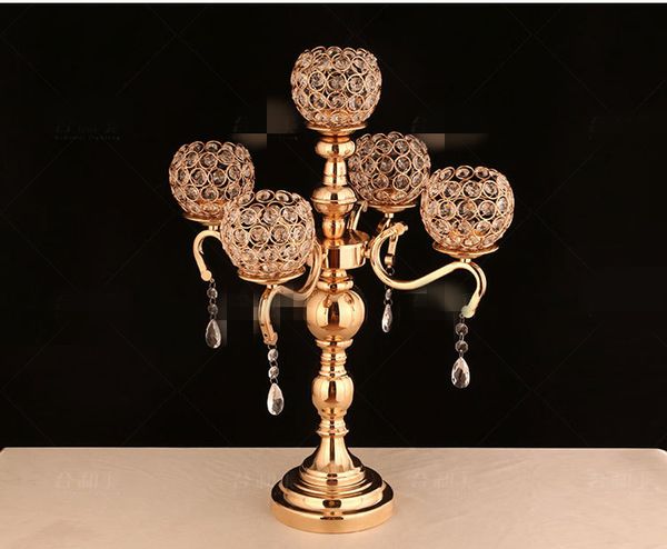 Decoración Nuevo estilo Centros de mesa de 42 cm de altura Centros de mesa con soporte de flores de cristal para mesa de boda candelabro candelabro palo best0926