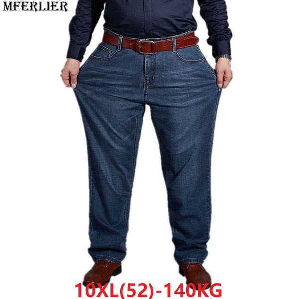 

mferlier plus big size jeans pants men 6xl 7xl 8xl 9xl 10xl casual large long pants 44 46 48 50 52 elasticity autumn classic new, Black