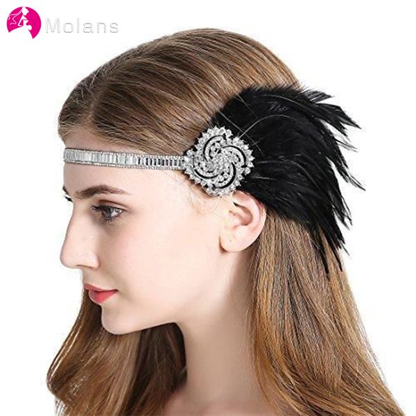 

molans fashion feather fringed headband hair accessories for bridal wedding creative hairpin married pgraph party hair band