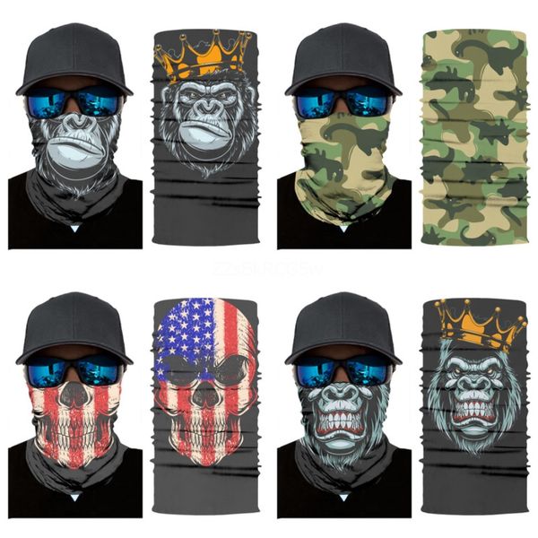 

anm6p cycling starry sky skull scarf hairband outdoor bandana headband print face skull scarf light breathable soft magic bandanas headwe#87, Blue;black