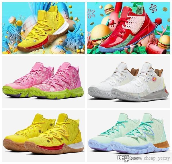 

new sponge bobs men basketball shoes 5s trainers kyries 5 pe little mountain cny ikhet zoom turbo sports sneakers 7-12