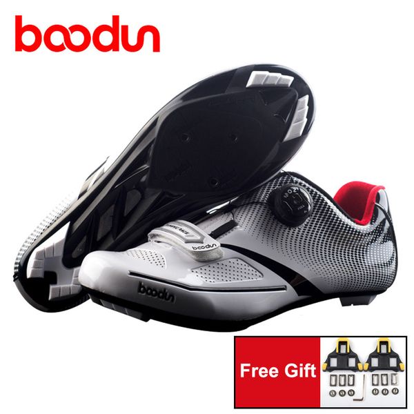 

boodun road cycling shoes men boys bike riding sneakers pro bicycle racing self locking shoes (take 1-2 eu size up of usual fit, Black
