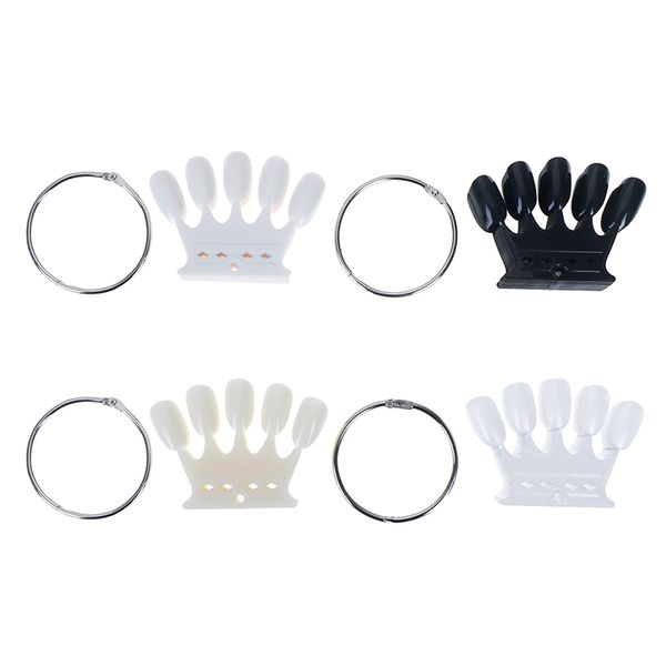 

new 10pcs/set crown shape false nail tips color card nail practice display unique useful gel color card display tool, Red;gold