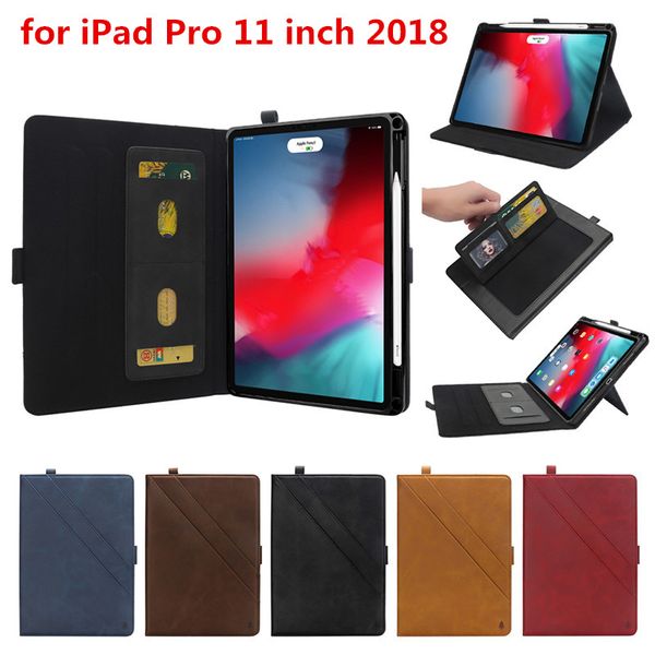 

Двойной кронштейн PU кожаный чехол для Tablet IPad Pro 11 12,9 2018 зарядки Подставка для пера