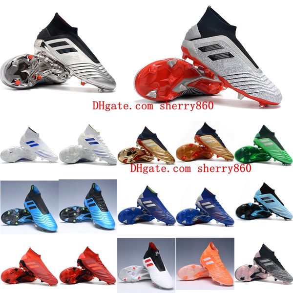 

2019 soccer shoes predator 19 fg soccer cleats mens football boots predator tango 19.1 archetic, White;red