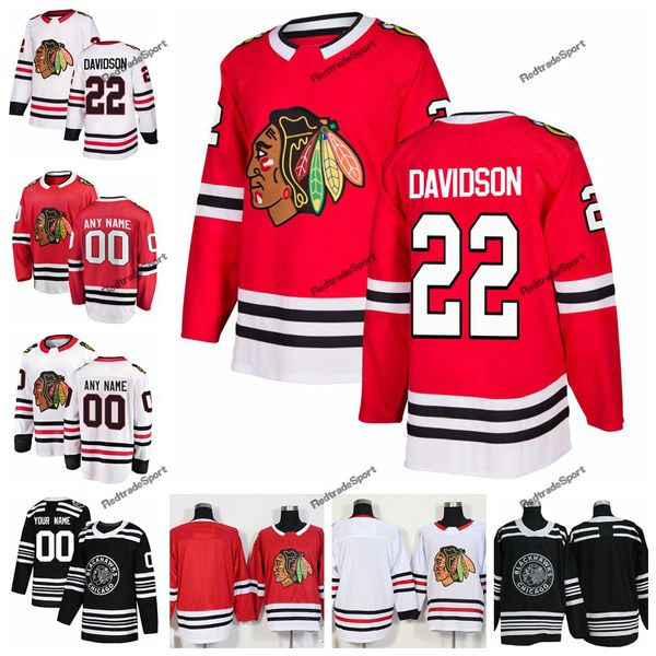 

2019 winter classic brandon davidson chicago blackhawks hockey jerseys new black #22 brandon davidson stitched jerseys customize name, Black;red