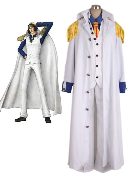 

anime costumes one piece aokiji kuzan navy admiral uniform cosplay, Black