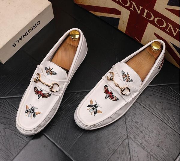 

2019 new men glitter shoes new mens fashion casual flats men's designer dress shoes sequined loafers men's platform driving shoesl, Black