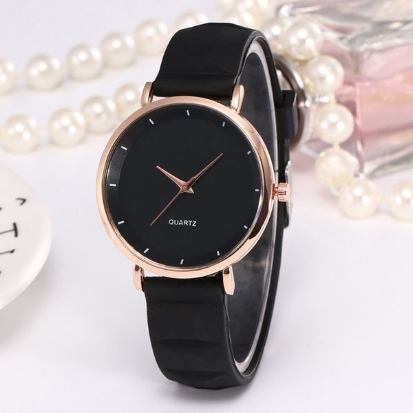 

women quartz watch silicone leather strap fashion time clock wristwatch gift colorful dial clock girls relogio, Slivery;brown