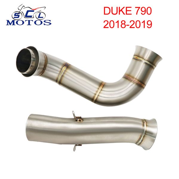 

sclmotos- 50.8mm motorcycle middle connect exhaust pipe for 790 duke790 2018 2019 middle link pipe stainless steel