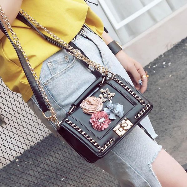 

women leather flower mini bead beach bag shoulder bags lnclined shoulder bag bolsa vintage feminina bags mujer bolso #t1g