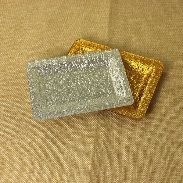 Neuestes schönes Gold-Silber-Acryl-glattes tragbares Mini-Trockenkräuter-Tabak-Rauchen-Show-Display-Tablett Preroll-Roller-Zigarettenmühlen-Halter DHL