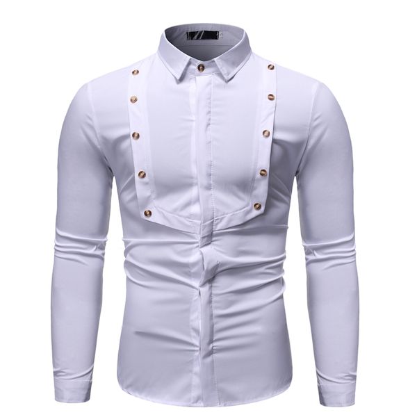

2020 new white mens shirt long sleeve autumn fashion casual shirts black shirt men camisa masculina, White;black