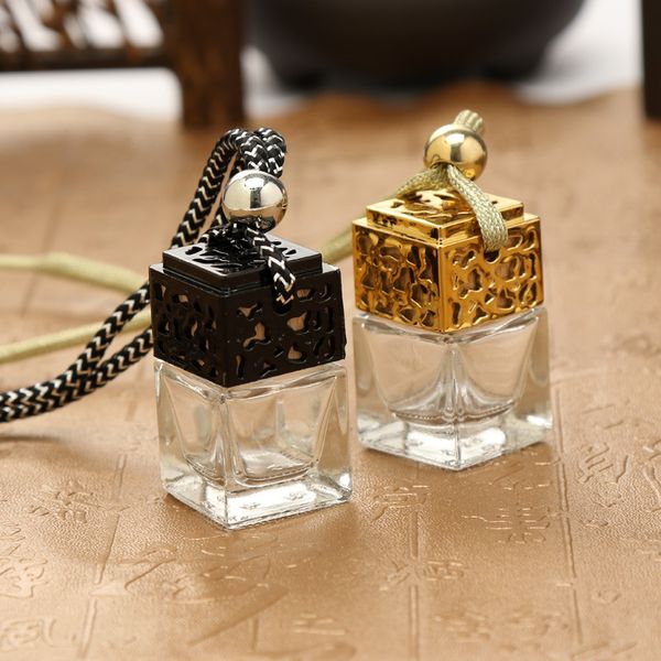 

car rearview mirror hanging perfume ornament air freshener for essential oils diffuser fragrance empty glass bottle car-styling