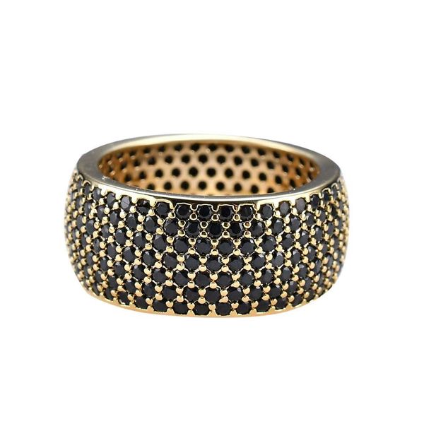 Wholesale- Diamantringe für Männer westliches Luxus-Ring mit Seitensteinen echtes Gold überzogenen Kupfer Zirkone Schmuck Geschenk für bf freies Verschiffen