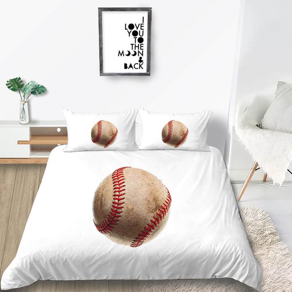 Baseball Bedding Set Sporty Style Mysterious King 3d Printed Duvet