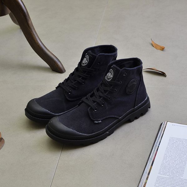 

men's hiking shoes round head martin boots thick bottom boot platform retro tooling shoes lace paladin boots