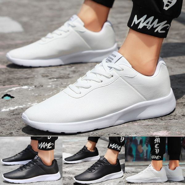 

men shoes leather casual couple low-breathable wear-resistant shoes fashion solid color casual zapatos hombre#y4, Black