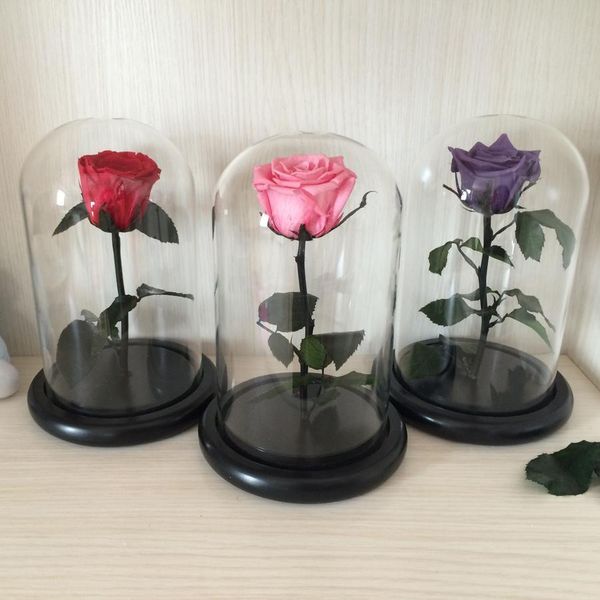 

wholesale-the little prince glass cover fresh preserved rose flower immortal colorful roses for girl valentine's day wedding gifts