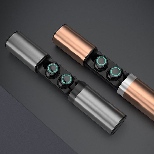 

tws s2 true wireless bluetooth headset, mini waterproof tws headset with 1200mah external battery, suitable for all mobile phones