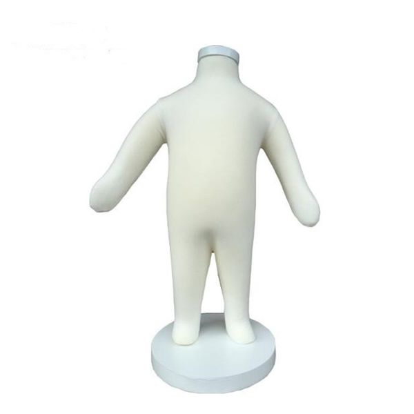 

57cm half years baby toroso 1pc child doll mannequins sewing xiaitextiles body display with circular wood base cotton fabric flexible dresse, Black