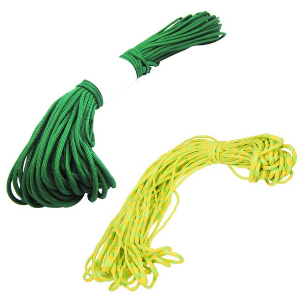 

2 pcs parachute cord with 7 strands, 550 lbs, 100 ft.(green camo with green
