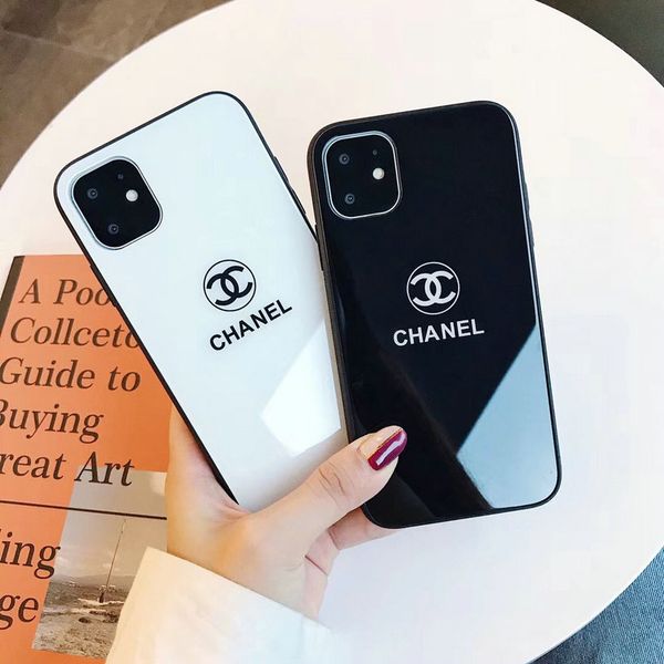 

Brand de ign white black letter tempered gla ca e for iphone 11 11pro max xr x x max 7 7plu 8 8plu 6 6plu hard back cover