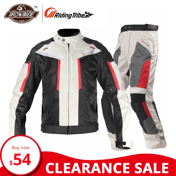 

clearance riding tribe men motorcycle jacket waterproof motorcycle pants moto jacket windproof motorbike clothing for winter, Black;blue