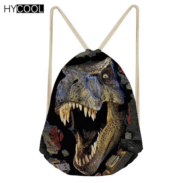 

hycool women sports bag for fitness dinosaur 3d printing kids boys gym drawstring bag backpack outdoor training sack