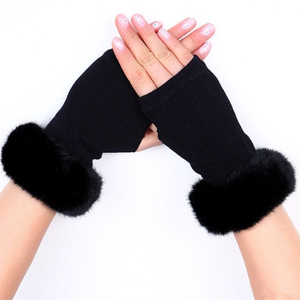 

fashion lady rhinestone fingerless gloves women men sparkling knitted girl boy black wool half finger computer mitts warm glove, Blue;gray