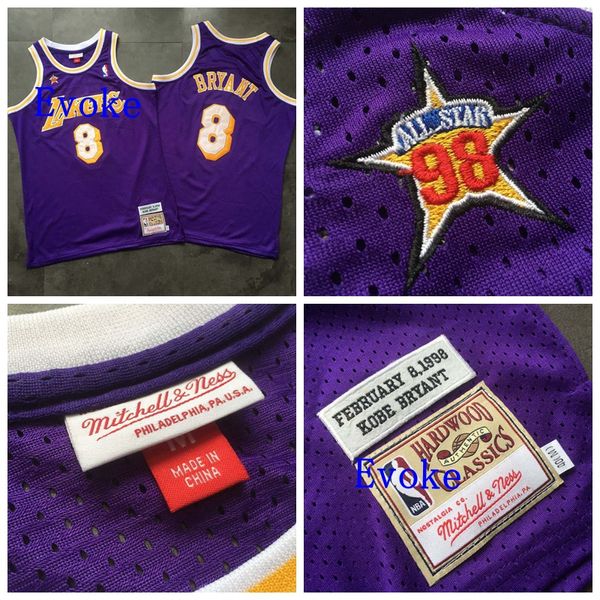 

vintage all-star 8 bryant jersey 1998 purple mitchell ness los angeles lakers throwback nba basketball jerseys