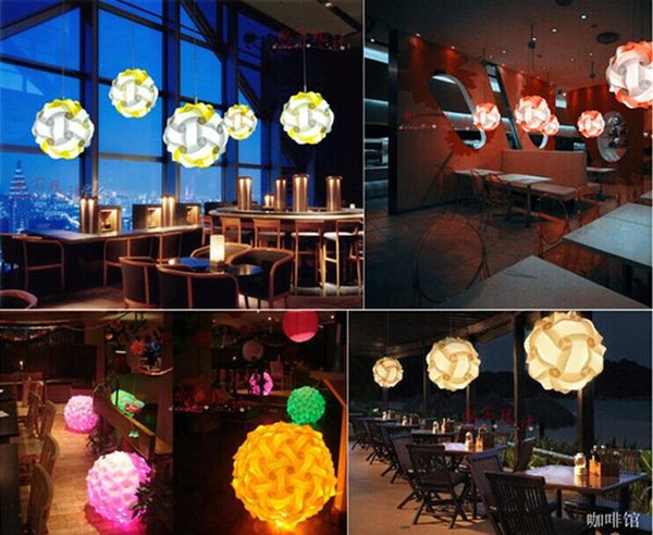 

multi-color 25cm/30cm/40cm modern diy elements iq jigsaw puzzle ze ceiling chandelier pendant lamp ball light lighting 110-240v