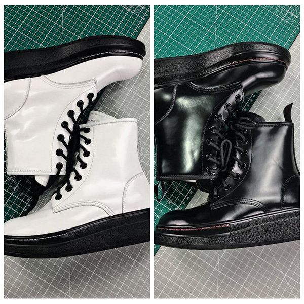 

6-inch martin queens fashion women leather luxury boots premium boots with thick sole white black martin motorcycle fashion boots