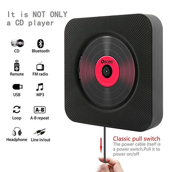 

настенный портативный cd-плеер с bluetooth настенный cd-плеер для домашнего аудио аудио fm-радио с пультом дистанционного управления встроен