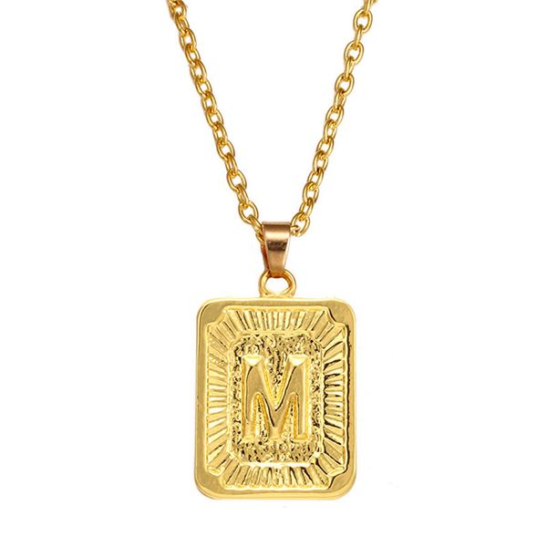 

gold filled initial a-z letter necklaces charm luster gold medal capital letter necklace pendant for women men jewelry, Silver