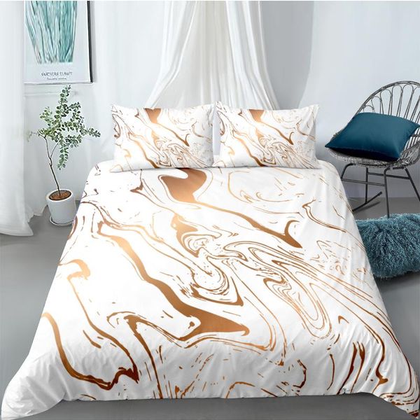 

3d marbling bed linens duvet cover sets quilt covers comforter case set king  full double size design bedding set
