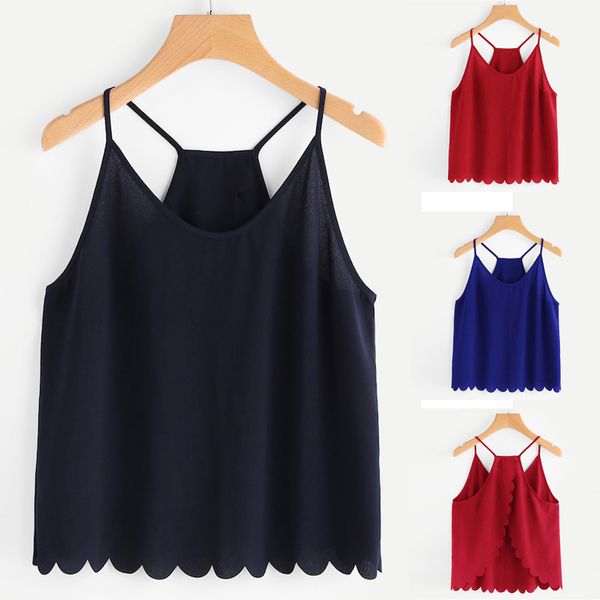 

2019 women's clothes summer casual solid sleeveless vest design shirt tank blouse female tank ladies tee clothing, White