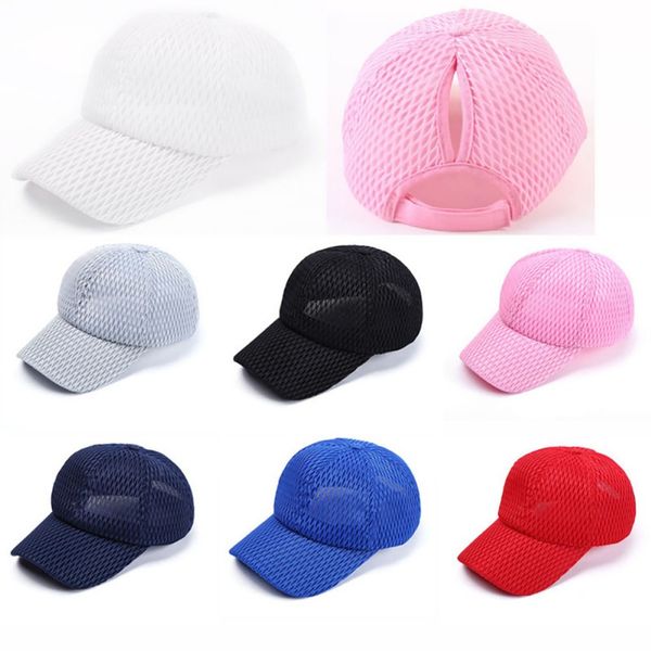 

ponytail baseball cap cotton sunshade breathable mesh sun hat sportswear accessory, Black;white