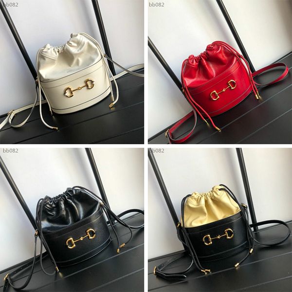 

2020 wholesale vintage luxury designer womens handbags 1955 horsebit bucket bags saddle bag shoulder handbag fashion tripler size 22*26cm