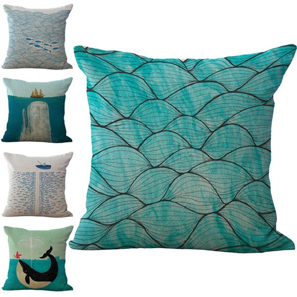 

кит рыбы наволочка подушки крышки белье хлопок бросьте наволочки home decor диван-кровать автомобилей наволочки 6 цветов на заказ free 45x45