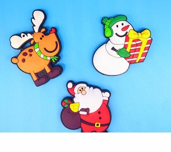 

3d пвх счастливого рождества холодильник магнит мультфильм санта клаус лось снеговик холодильник магниты для украшения дома