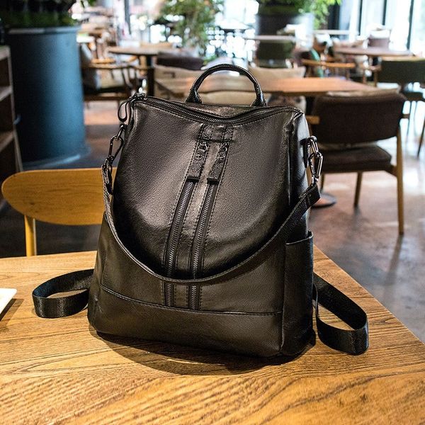 

2020 spring and summer new backpack backpack women bag casual solid color ladies