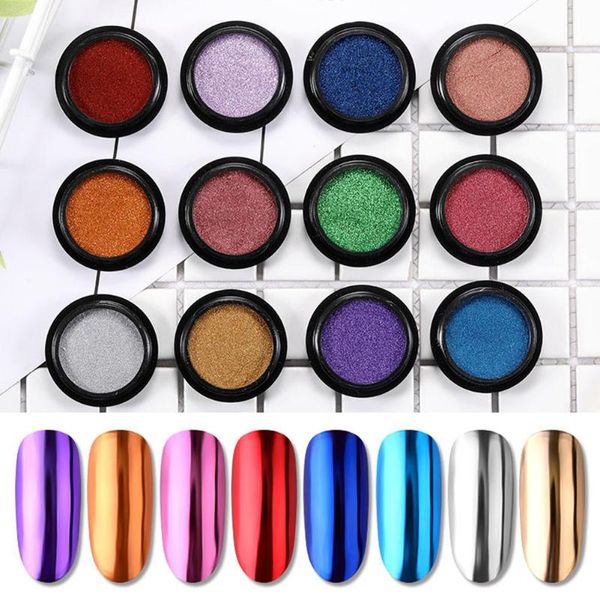 

new 1 box nail mirror glitter metallic color nail art uv gel polishing, Silver;gold