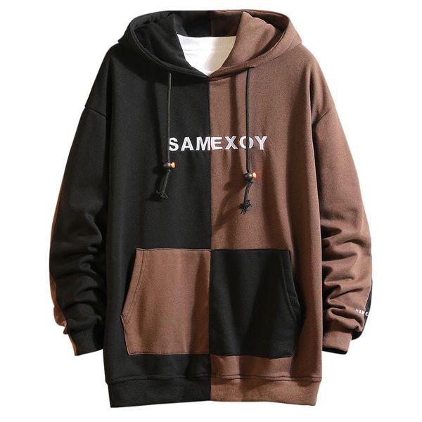 

men's new style casual fashion patchwork hoodie long sleeves sweatershirt sweatshirts pullover slim fit men/women hoodies, Black