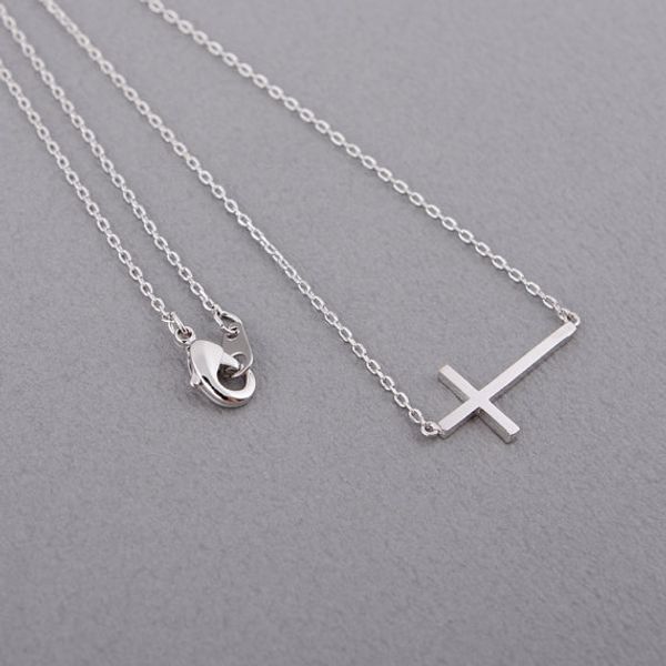 

trendy personalized cross necklace gold silver plated women necklace wholesale