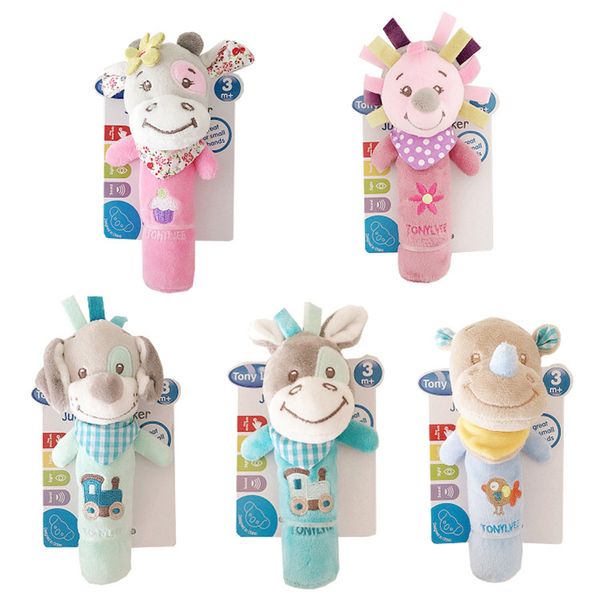 

baby soft plush rattles toys baby bb stick hand bell toy bed hanging hand catches animal toy doll kids toy gifts