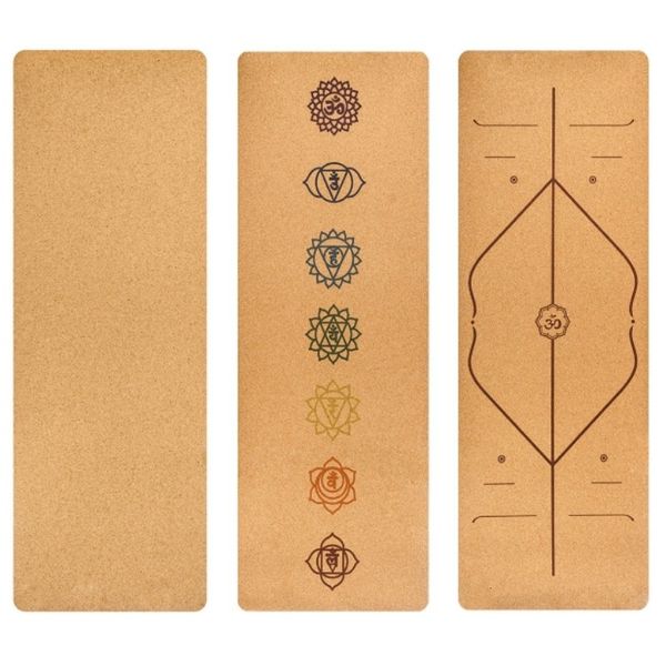 

yoga 5mm 183*68cm cork natural tpe mat fitness cushion for women men pilates gymnastics pad exercise sport mat