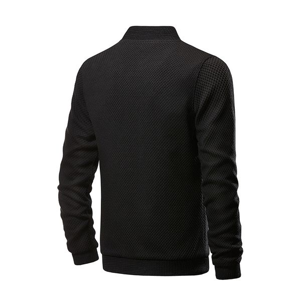 

2019 autumn new style men slim fit casual solid color stand collar jacket, Black;brown