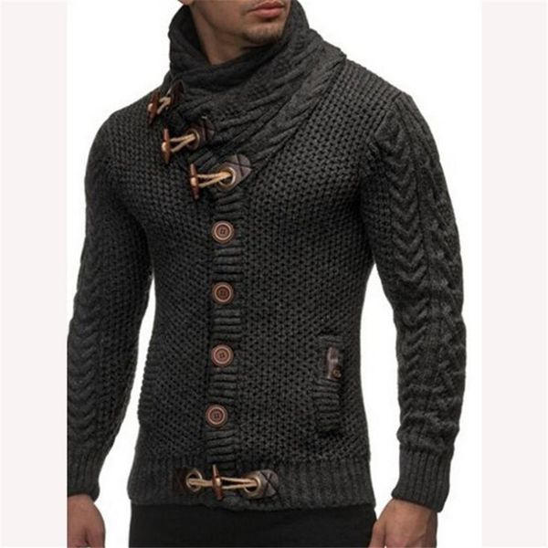 

men's cardigan sweater 2018 men's casual brand casual shirt thin men buckle thick turtleneck turtleneck sweaters mens sweater, White;black